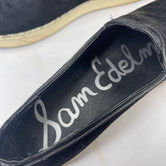 SAM EDELMAN Womens 6 Black Cald Hair Becker Loafer Slip On Casual Shoes - Picture 7 of 9